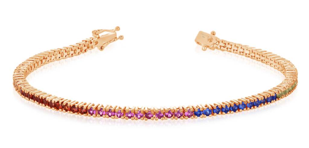 Rainbow sapphire tennis bracelet