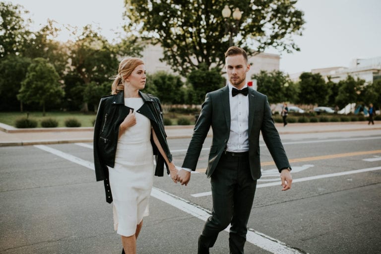 Couple walking in Washington DC
